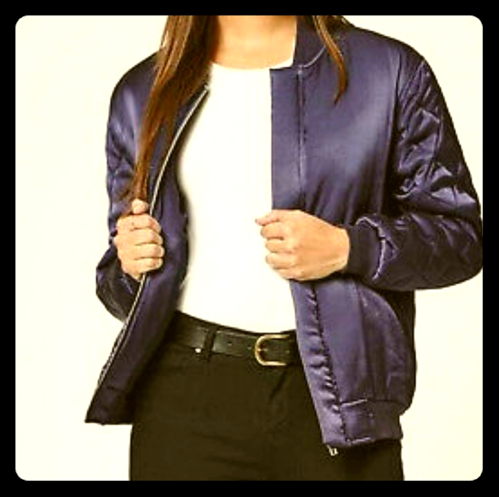 Kendal and Kylie bomber jacket, purple blue small